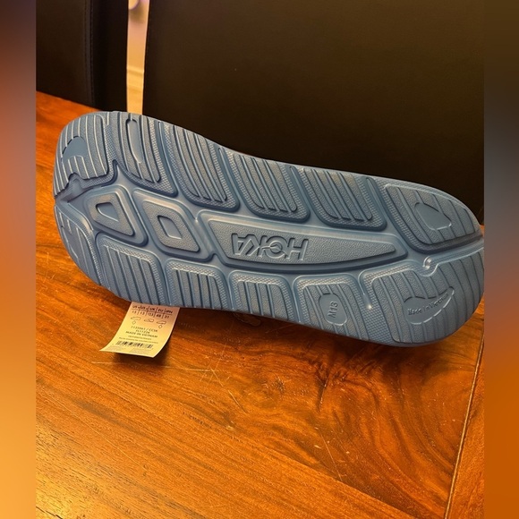 HOKA Men’s Pink/ blue Slide Recovery 3 Slide Sandals - Picture 7 of 9